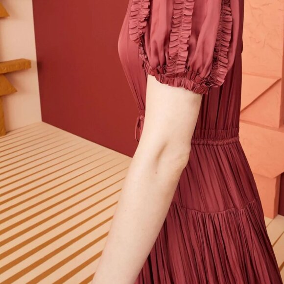 NWOT ULLA JOHNSON Rose Midi Dress in Desert Rose XS $645 - Picture 6 of 7